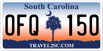 SC license plate OFQ150