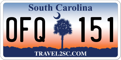 SC license plate OFQ151