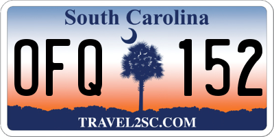 SC license plate OFQ152