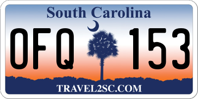 SC license plate OFQ153