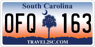 SC license plate OFQ163