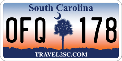 SC license plate OFQ178