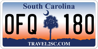 SC license plate OFQ180