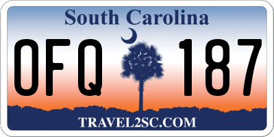 SC license plate OFQ187