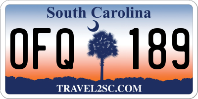 SC license plate OFQ189