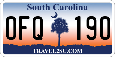 SC license plate OFQ190