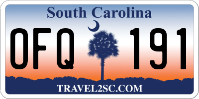 SC license plate OFQ191