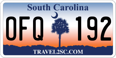 SC license plate OFQ192