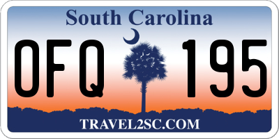 SC license plate OFQ195