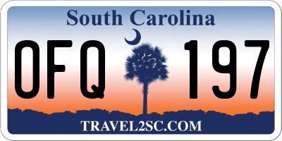 SC license plate OFQ197