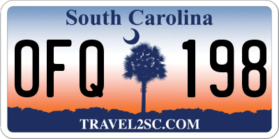 SC license plate OFQ198