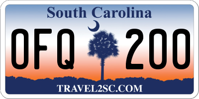SC license plate OFQ200
