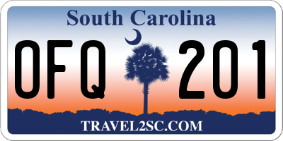 SC license plate OFQ201