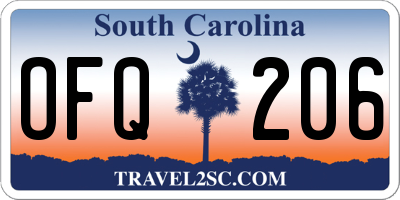 SC license plate OFQ206