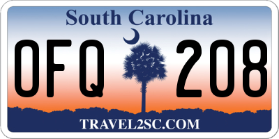 SC license plate OFQ208