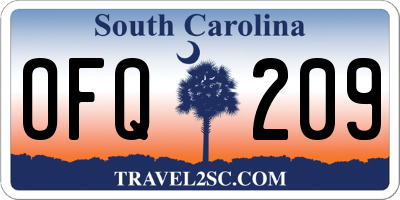 SC license plate OFQ209