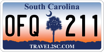 SC license plate OFQ211