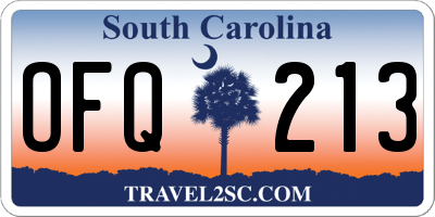 SC license plate OFQ213