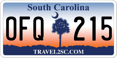 SC license plate OFQ215