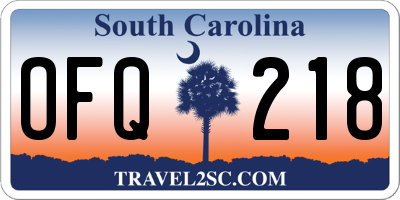 SC license plate OFQ218