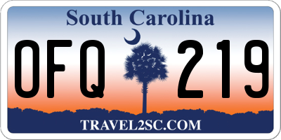 SC license plate OFQ219