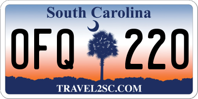 SC license plate OFQ220