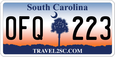 SC license plate OFQ223
