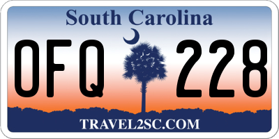 SC license plate OFQ228