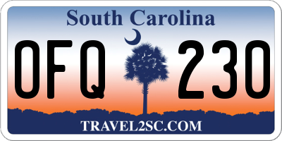 SC license plate OFQ230