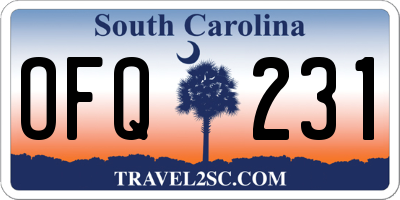SC license plate OFQ231