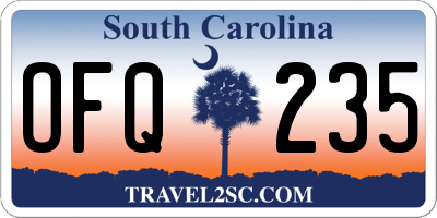 SC license plate OFQ235