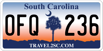 SC license plate OFQ236