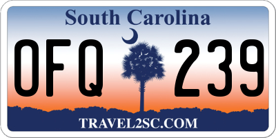 SC license plate OFQ239