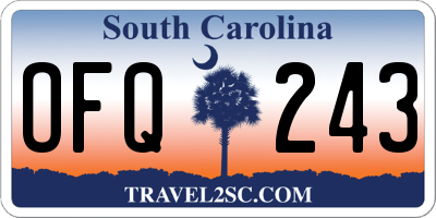 SC license plate OFQ243