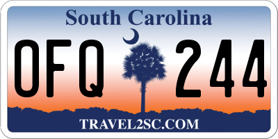 SC license plate OFQ244