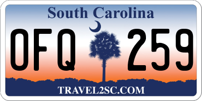 SC license plate OFQ259