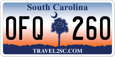 SC license plate OFQ260