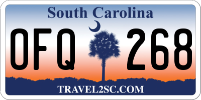 SC license plate OFQ268