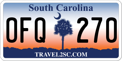 SC license plate OFQ270