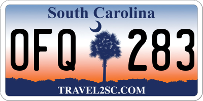 SC license plate OFQ283