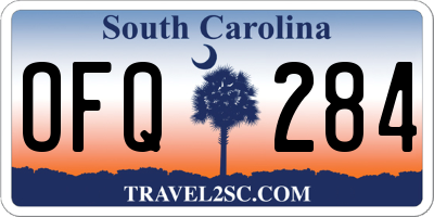 SC license plate OFQ284