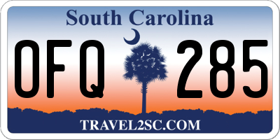 SC license plate OFQ285