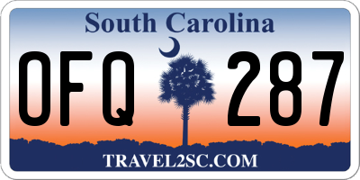 SC license plate OFQ287