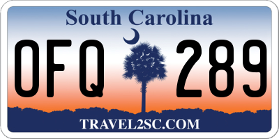 SC license plate OFQ289