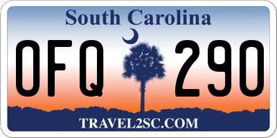 SC license plate OFQ290