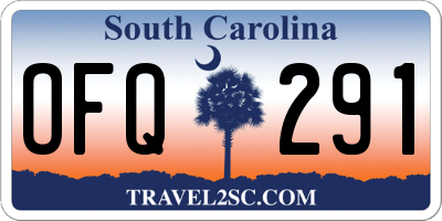 SC license plate OFQ291