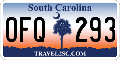 SC license plate OFQ293