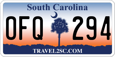 SC license plate OFQ294