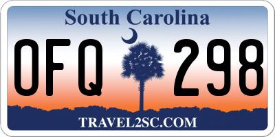 SC license plate OFQ298