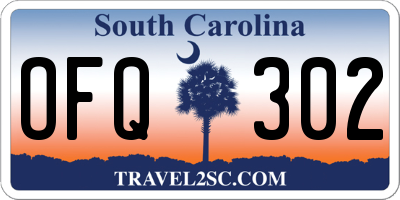 SC license plate OFQ302